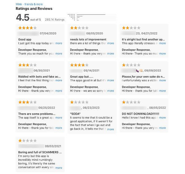 appstore ratings and reviews